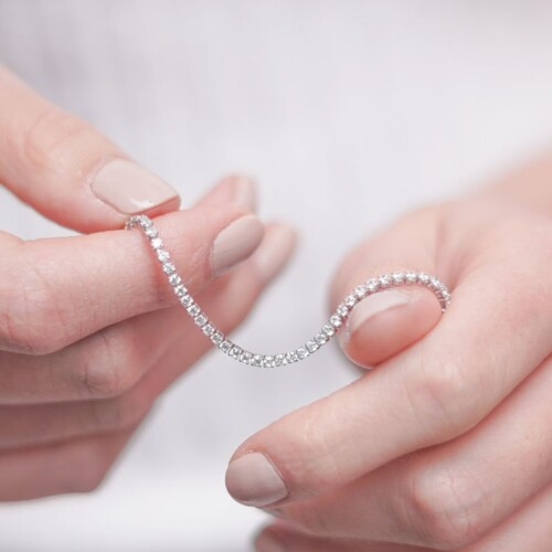 Pulsera riviera Cristal enchape en rodio 11B-030301-S