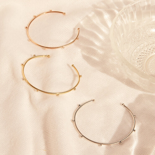 Pulsera abierta mini circones delgada